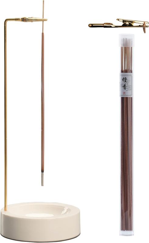 Ceremony Wooden Incense Holder for Sticks with Glass Ash Catcher