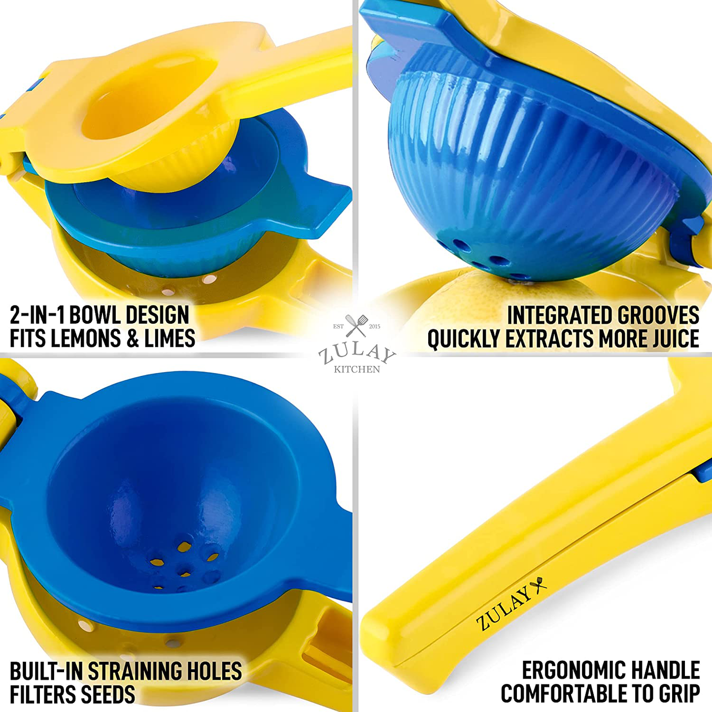 Zulay Premium Quality Metal Lemon Lime Squeezer